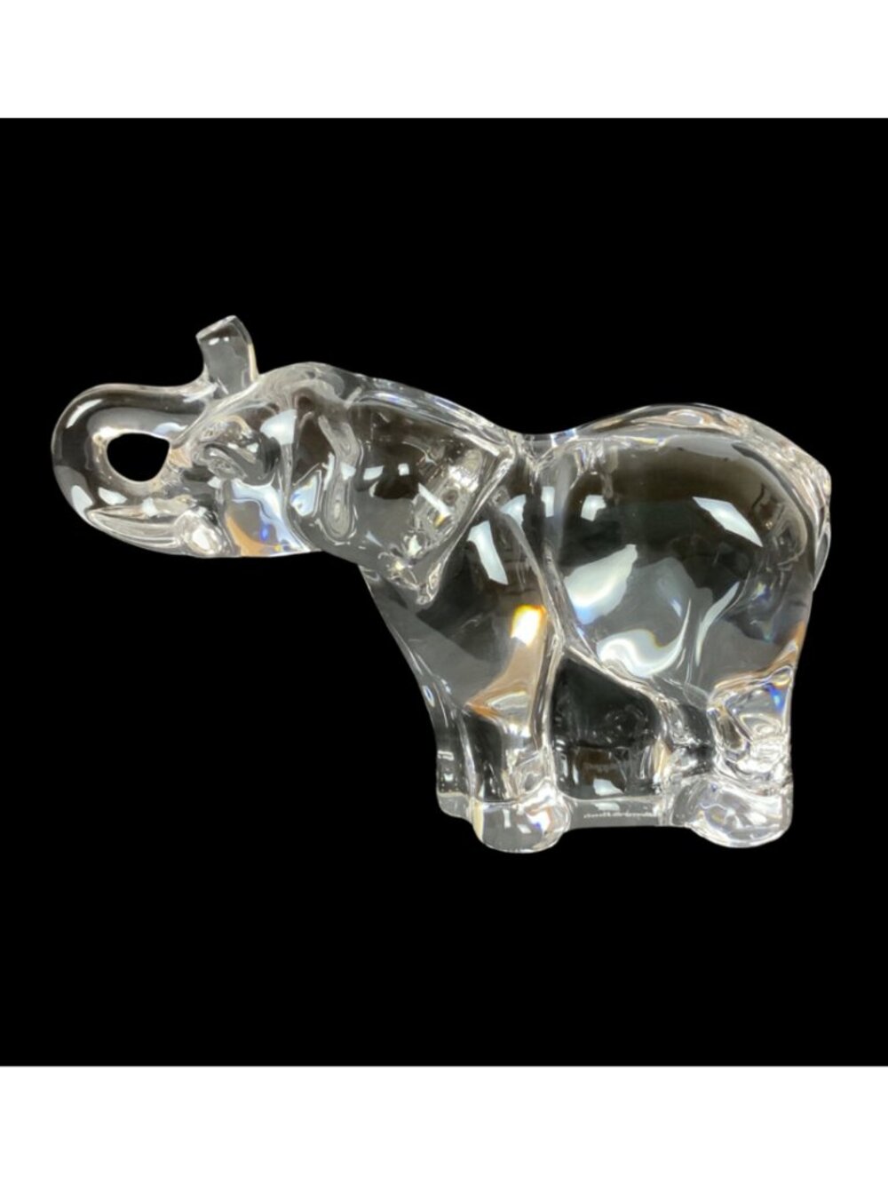 Villeroy & Boch Crystal Elephant Figurine Clear Glass Collectible Decor Trunk Up - Picture 2 of 9